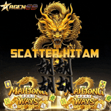 a poster with a dragon and the words " scatter hitam "