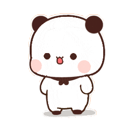 a panda bear with a heart above its head