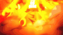 a close up of a fire with smoke coming out of it on a dark background .