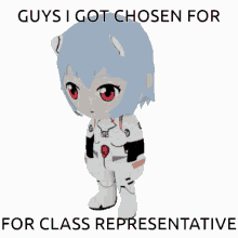 Rei Plush Class Rep GIF - Rei Plush Class Rep Class Representative GIFs