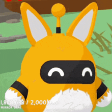 a close up of a cartoon character with the number 2,000,000 on the bottom right