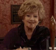 Rita Smiling And Drinking In The Rovers Coronation Street GIF - Rita Smiling And Drinking In The Rovers Coronation Street Corrie GIFs