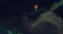 a pixel art drawing of a person standing in the dark