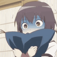 anime pillow scared frightened