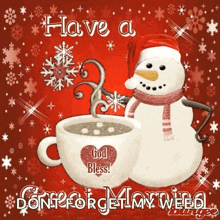 Good Morning Winter Snowman GIF - Good Morning Winter Snowman Winter Love GIFs
