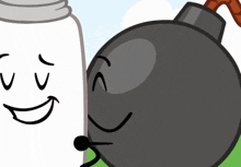 a cartoon drawing of a bomb and a salt shaker with faces