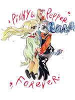 a drawing of pinky and pepper with the words forever