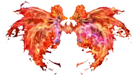 a pair of fire wings with a white background