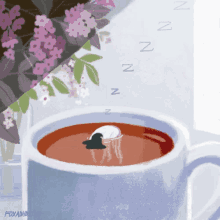 Asleep In My Coffee Cup GIF - Asleep In My Coffee Cup Coffee GIFs
