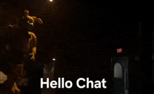 a picture of a space shuttle with the words hello chat below it