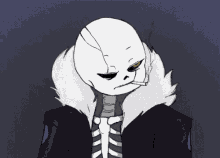 a drawing of a skeleton with a cigarette in his mouth .