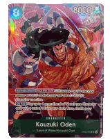 a card that says kozuki oden on the front of it