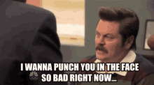 ron swanson parks and rec unlawful420 face punch