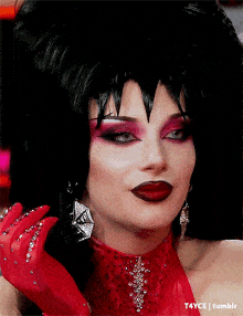 a close up of a woman 's face with t4yce tumblr in the lower left corner