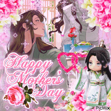 a happy mother 's day greeting card with a doll