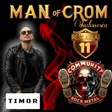 man of crom indonesia rest area 11 community rock metal logo