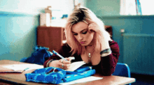 Middle Finger Student GIF - Middle Finger Student Studying GIFs