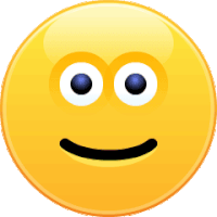 a yellow smiley face with an open mouth