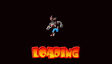 a loading screen for a game with a cartoon character