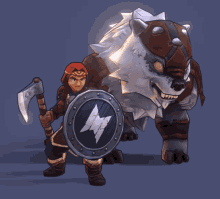 Shield Maiden And Bear Northgard GIF - Shield Maiden And Bear Northgard Shield Maiden GIFs