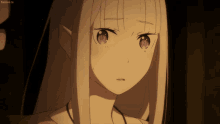 a girl with white hair and purple eyes is shown in a close up of an anime scene