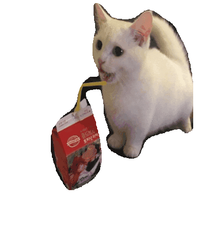 Cat Bouncy Sticker - Cat Bouncy Cat Drinking Milk Stickers