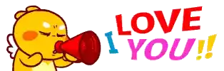 Blow Horn I Love You Sticker - Blow Horn I Love You Yelling Stickers