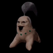 a statue of a monster with glasses and a tail