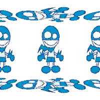 a cartoon character with a scarf around his neck and a skull on his head