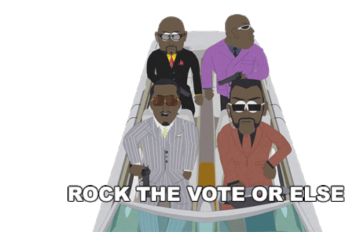 Rock The Vote Or Else Im Gonna Stick A Knife Through Your Eye Puff Daddy Sticker - Rock The Vote Or Else Im Gonna Stick A Knife Through Your Eye Puff Daddy South Park Stickers