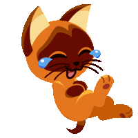 a cartoon cat is laying down and laughing with tears running down its face