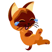 a cartoon cat is laying down and laughing with tears running down its face