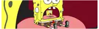 a cartoon of spongebob squarepants with his mouth wide open