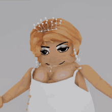 a cartoon girl with a crown on her head