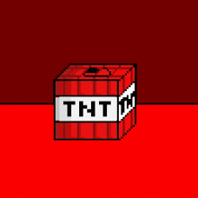 a pixel art drawing of a tnt block