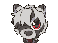 a cartoon drawing of a wolf 's face with a red bow tie