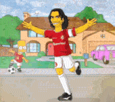a cartoon of bart simpson wearing a red banrisul shirt