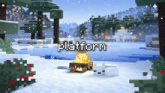 a picture of a snowy landscape with the word platform on the bottom