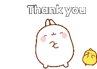 Thank You Molang Sticker - Thank You Molang Piu Piu Stickers