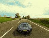 a car is driving down a road with a license plate that says ' tfp '