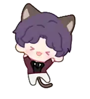 a cartoon drawing of a boy with cat ears on his head