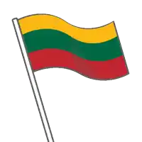 a cartoon drawing of the flag of lithuania waving in the wind