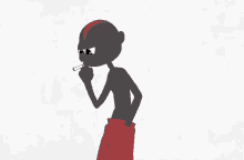 a cartoon character is smoking a cigarette and pulling his shorts out