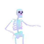 a cartoon skeleton with a skull on it