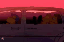 a cartoon character is laying in the back of a car that says tam.ffraan