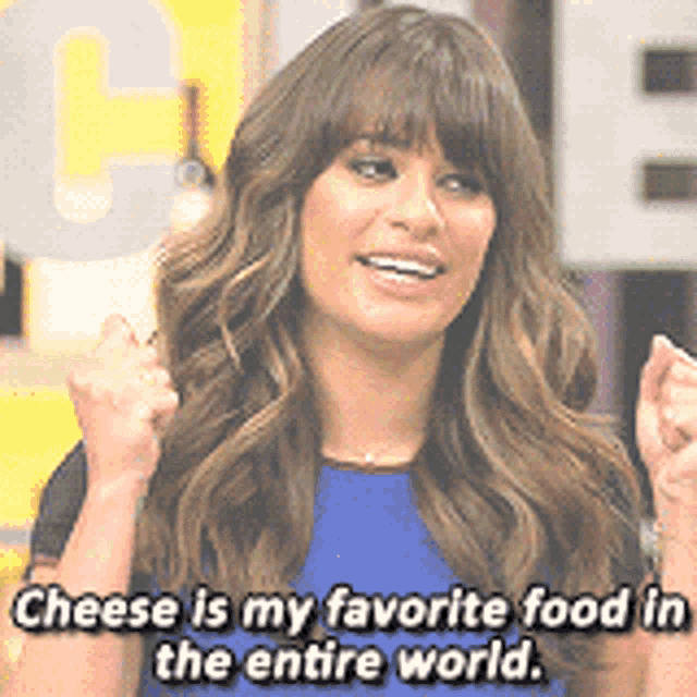 Lea Michele Cheese Is My Favorite Food In The Entire World GIF Lea Michele Cheese Is My Favorite Food In The Entire World Cheese Discover Share GIFs