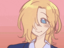 a drawing of a woman with long blonde hair