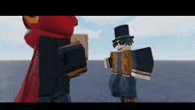 a cartoon character wearing a top hat and a jacket with the letter a on it