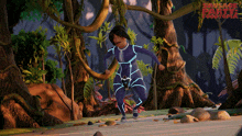 a cartoon of a man in a blue suit with sausage party written on the bottom right