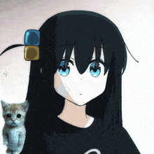 a drawing of a girl and a cat with tiktok written on the bottom right